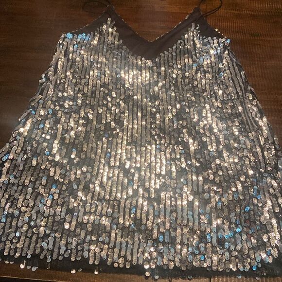 Princess Polly Glittering sequin Silver mini dress size 4 - Picture 5 of 5